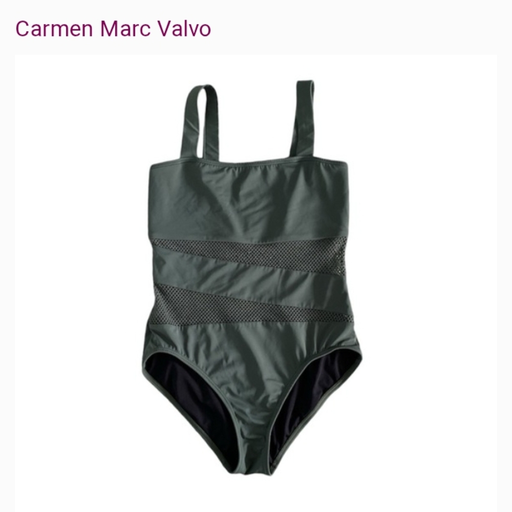 Mothers Days Sale 🌹Carmen Marc Valvo Olive One Piece Swimsuit Size 12